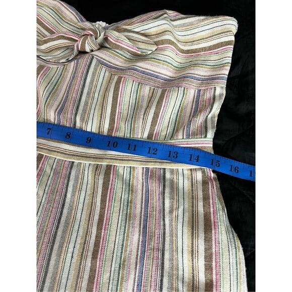 Tart Jumpsuit Womens M Striped Strapless Sweetheart Christy Linen Blend Wide-Leg - Picture 8 of 16